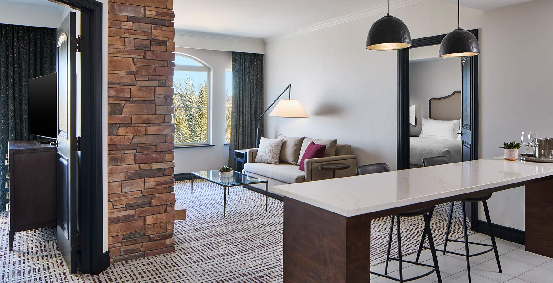 King Suite with Kitchen, Fireplace, and Balcony King Suite with Kitchen, Fireplace, and Balcony