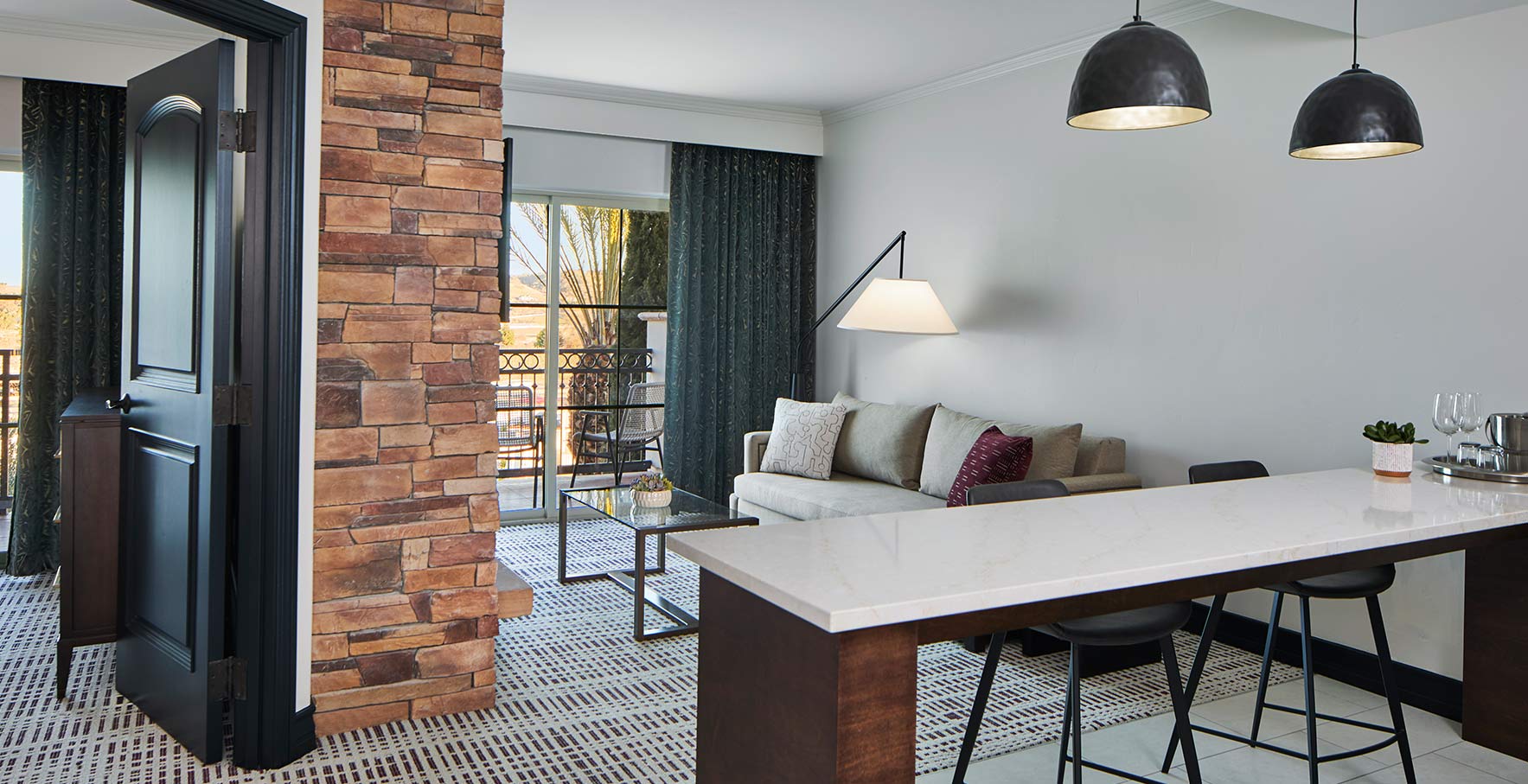 King Suite with Kitchen, Fireplace, and Balcony King Suite with Kitchen, Fireplace, and Balcony